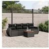 Image de Salon de jardin modulable resine tressee noir 5 pieces x 70 x 69 4 personnes