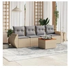 Image de Salon de jardin modulable resine tressee beige 5 pieces 62 x 55 x 69 cm 4 personnes