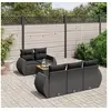 Image de Salon de jardin modulable resine tressee noir 6 pieces x 70 x 69 5 personnes
