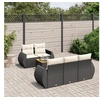Image de Salon de Jardin avec Coussins 6 pcs, Canapés de Terrasse, Ensemble de Meubles de Patio, Mobilier d'Extérieur, Noir 3224887
