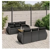 Image de Salon de jardin modulable resine tressee noir 7 pieces x 70 x 69 6 personnes
