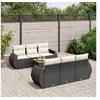 Image de Salon de jardin modulable rotin noir 7 pieces x 70 x 69 6 personnes