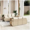 Image de Salon de jardin modulable resine tressee beige 7 pieces x 70 x 69 6 personnes