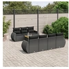 Image de Salon de jardin modulable resine tressee noir 8 pieces x 70 x 69 7 personnes