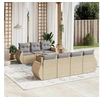 Image de Salon de jardin modulable rotin beige 8 pieces x 70 x 69 7 personnes