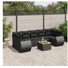 Image de Salon de Jardin avec Coussins 8 pcs, Canapés de Terrasse, Ensemble de Meubles de Patio, Mobilier d'Extérieur, Noir 3224914