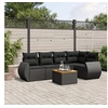 Image de Salon de Jardin avec Coussins 6 pcs, Canapés de Terrasse, Ensemble de Meubles de Patio, Mobilier d'Extérieur, Noir 3224991