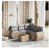 Image de Salon de jardin modulable resine tressee beige 6 pieces x 70 x 69 5 personnes