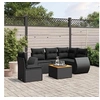 Image de Salon de Jardin avec Coussins 6 pcs, Canapés de Terrasse, Ensemble de Meubles de Patio, Mobilier d'Extérieur, Noir 3225005