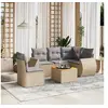 Image de Salon de Jardin avec Coussins 6 pcs, Canapés de Terrasse, Ensemble de Meubles de Patio, Mobilier d'Extérieur, Beige 3225009