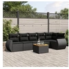 Image de Salon de Jardin avec Coussins 7 pcs, Canapés de Terrasse, Ensemble de Meubles de Patio, Mobilier d'Extérieur, Noir 3225012
