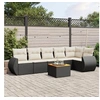 Image de Salon de Jardin avec Coussins 7 pcs, Canapés de Terrasse, Ensemble de Meubles de Patio, Mobilier d'Extérieur, Noir 3225013