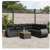 Image de Salon de Jardin avec Coussins 7 pcs, Canapés de Terrasse, Ensemble de Meubles de Patio, Mobilier d'Extérieur, Noir 3225019