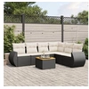 Image de Salon de Jardin avec Coussins 7 pcs, Canapés de Terrasse, Ensemble de Meubles de Patio, Mobilier d'Extérieur, Noir 3225020