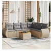 Image de Salon de Jardin avec Coussins 7 pcs, Canapés de Terrasse, Ensemble de Meubles de Patio, Mobilier d'Extérieur, Beige 3225023