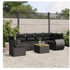Image de Salon de Jardin avec Coussins 7 pcs, Canapés de Terrasse, Ensemble de Meubles de Patio, Mobilier d'Extérieur, Noir 3225026