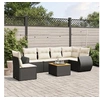 Image de Salon de Jardin avec Coussins 7 pcs, Canapés de Terrasse, Ensemble de Meubles de Patio, Mobilier d'Extérieur, Noir 3225027