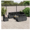 Image de Salon de Jardin avec Coussins 9 pcs, Canapés de Terrasse, Ensemble de Meubles de Patio, Mobilier d'Extérieur, Noir 3225096