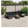 Image de Salon de Jardin avec Coussins 8 pcs, Canapés de Terrasse, Ensemble de Meubles de Patio, Mobilier d'Extérieur, Noir 3225110