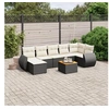 Image de Salon de Jardin avec Coussins 8 pcs, Canapés de Terrasse, Ensemble de Meubles de Patio, Mobilier d'Extérieur, Noir 3225111