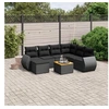 Image de Salon de Jardin avec Coussins 8 pcs, Canapés de Terrasse, Ensemble de Meubles de Patio, Mobilier d'Extérieur, Noir 3225117