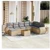 Image de Salon de jardin modulable resine tressee 8 personnes 9 pieces 62 x 62 x 69 cm beige