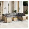 Image de Salon de jardin modulable resine tressee beige 10 pieces x 70 x 69 9 personnes
