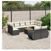 Image de Salon de jardin modulable resine tressee noir 10 pieces x 70 x 69 9 personnes