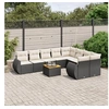 Image de Resine tressee 9 personnes 10 pieces salon de jardin modulable x 70 x 69 noir
