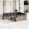 Image de Salon de jardin modulable resine tressee gris 11 pieces x 71 x 69 11 personnes