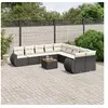 Image de Salon de Jardin avec Coussins 11 pcs, Canapés de Terrasse, Ensemble de Meubles de Patio, Mobilier d'Extérieur, Noir 3225195
