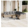 Image de Salon de jardin modulable resine tressee beige 11 pieces x 70 x 69 10 personnes