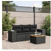 Image de Salon de jardin modulable resine tressee noir 4 pieces x 83 x 69 3 personnes
