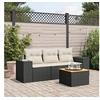 Image de Salon de jardin 4 pcs avec coussins noir résine tressée 3225314