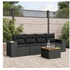 Image de Salon de jardin modulable resine tressee noir 5 pieces x 83 x 69 4 personnes