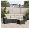 Image de Salon de jardin 5 pcs avec coussins noir résine tressée 3225321