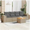 Image de Salon de jardin modulable GENERIQUE 4 personnes resine tressee 5 pieces 62 x 55 x 69 cm beige