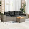 Image de Salon de jardin modulable resine tressee gris 5 pieces x 83 x 69 4 personnes