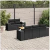Image de Salon de jardin modulable resine tressee noir 6 pieces x 83 x 69 5 personnes