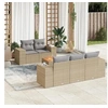 Image de Salon de jardin modulable GENERIQUE beige 5 personnes 6 pieces 62 x 55 x 69 cm resine tressee