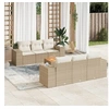 Image de Salon de jardin modulable resine tressee beige 7 pieces x 83 x 69 6 personnes