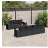 Image de Salon de jardin modulable resine tressee noir 8 pieces 62 x 55 x 69 7 personnes