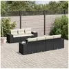 Image de Salon de jardin modulable resine tressee noir 8 pieces x 83 x 69 7 personnes