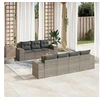 Image de Salon de jardin 8 pcs avec coussins gris résine tressée 3225353