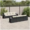 Image de 9 pieces resine tressee 8 personnes noir x 83 x 69 salon de jardin modulable