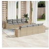 Image de Salon de jardin modulable resine tressee beige 9 pieces 62 x 55 x 69 8 personnes