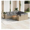 Image de Salon de jardin modulable resine tressee beige 9 pieces 62 x 62 x 69 cm 8 personnes