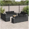Image de Salon de jardin modulable resine tressee noir 13 pieces x 83 x 69 12 personnes