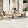 Image de Salon de jardin modulable resine tressee beige 6 pieces x 83 x 69 5 personnes