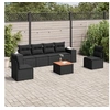 Image de Salon de Jardin avec Coussins 7 pcs, Canapés de Patio, Ensemble de Meubles, Mobilier de Terrasse Extérieur, Noir 3225390